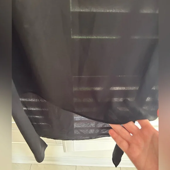 Oak + Fort Sheer Black High Low Sleeveless Dress - Size Small - Picture 4 of 8